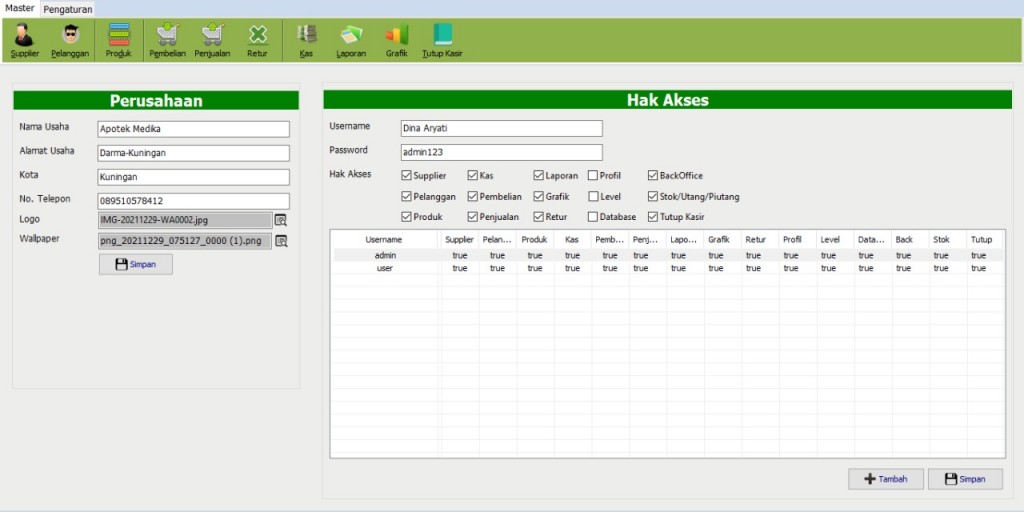 Tampilan Menu Profil dan Level