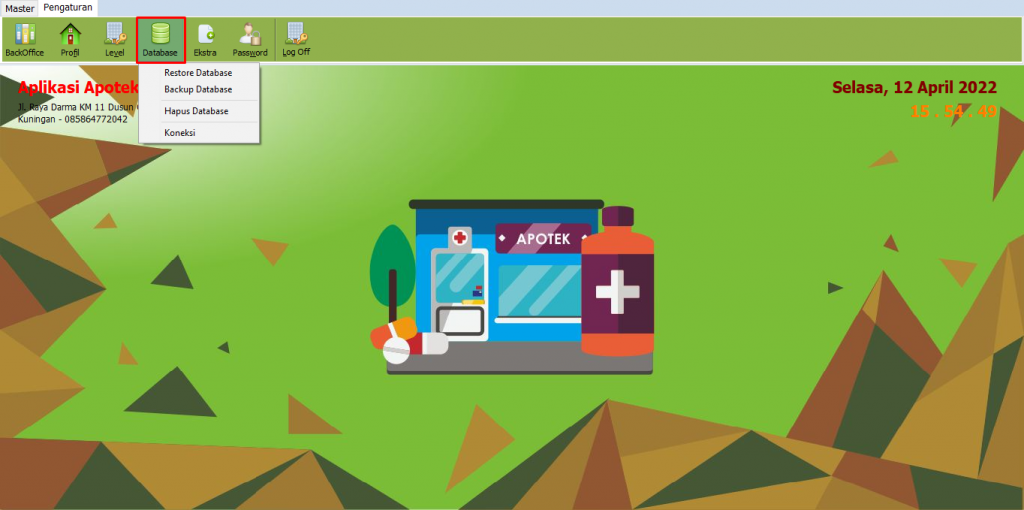 Tampilan Menu Database